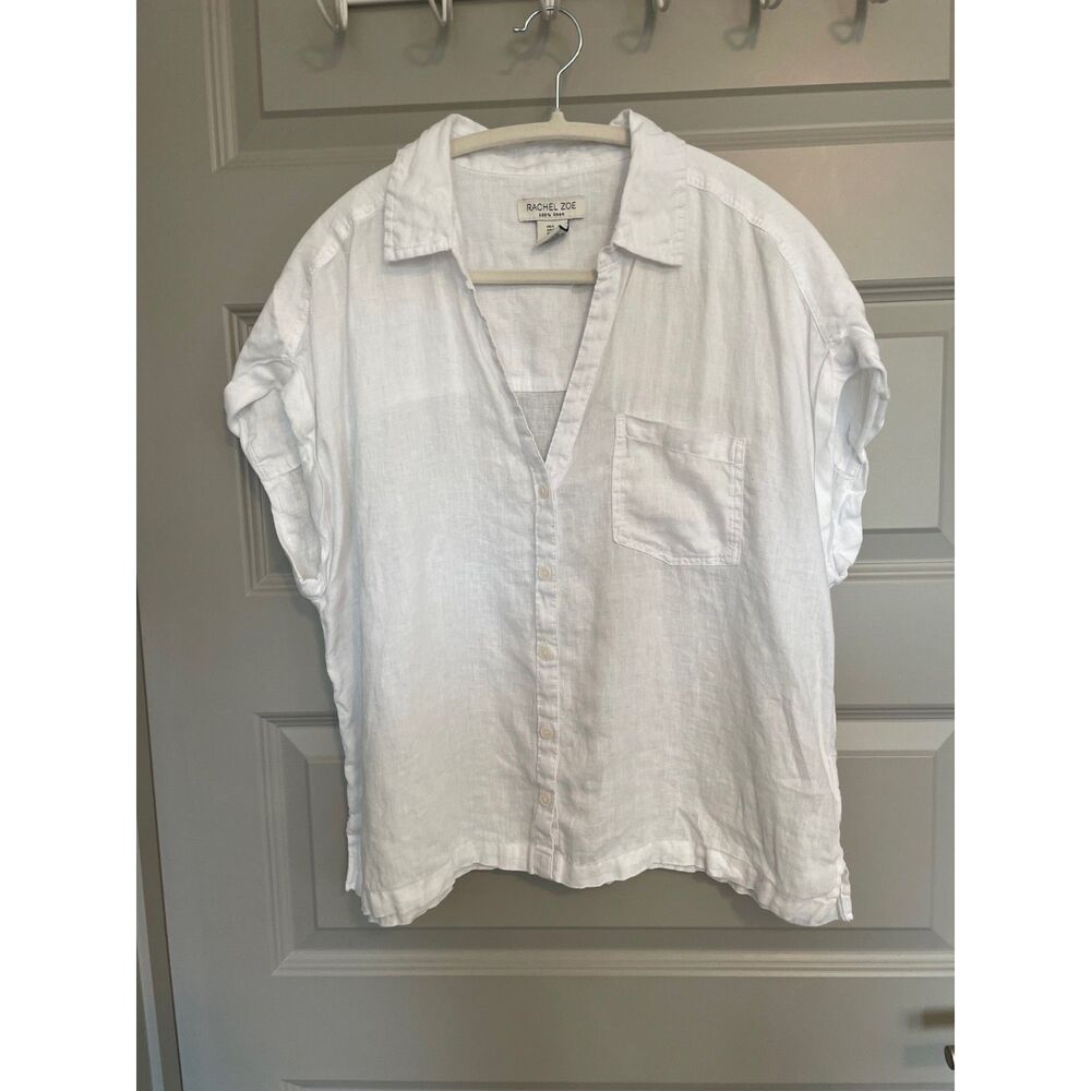 100% linen white shirt, size L